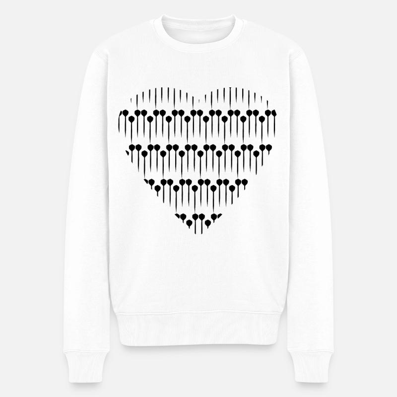 Dartheart - Männer Premium Bio Pullover - Weiß