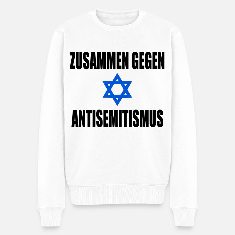 zusammen gegen antisemitismus - Männer Premium Bio Pullover - Weiß