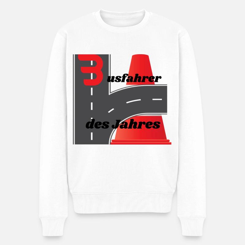Busfahrer des Jahres - Männer Premium Bio Pullover - Weiß