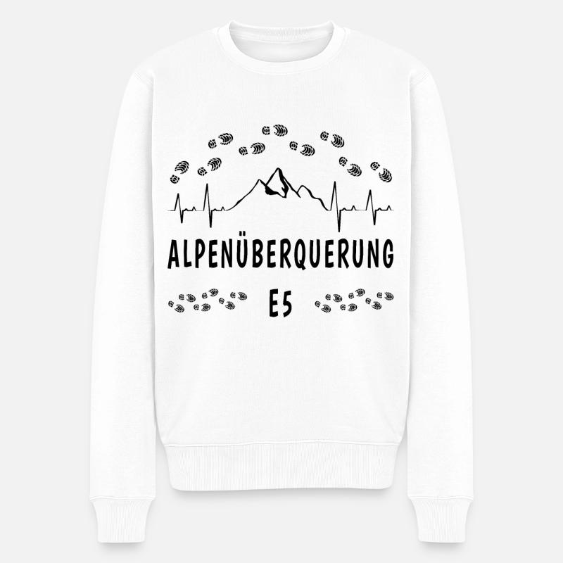 Alpenüberquerung E5 Herzschlag - Männer Premium Bio Pullover - Weiß