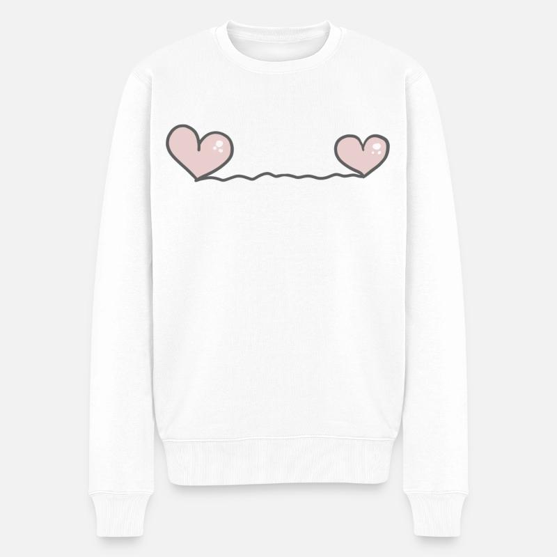 Herz Herzen - Männer Premium Bio Pullover - Weiß