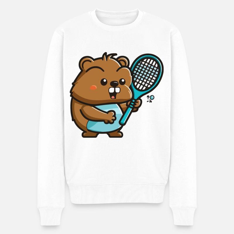 Biber-Server - Männer Premium Bio Pullover - Weiß