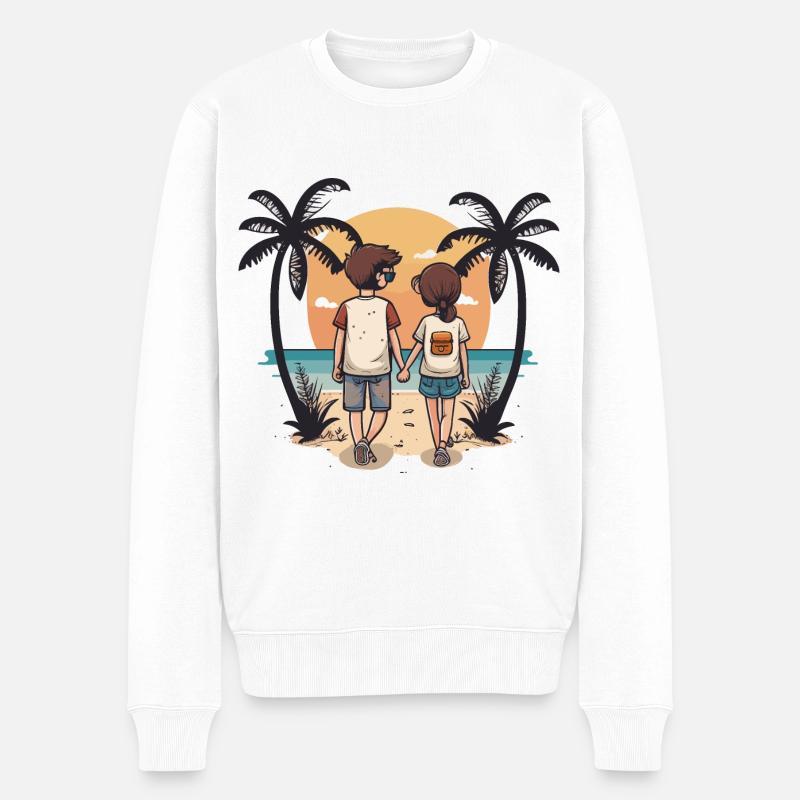 Escapade romantique - Pull Premium bio Homme - blanc