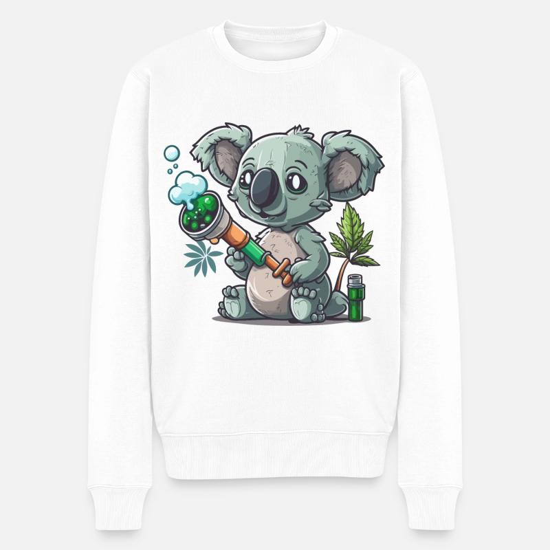 Koala soufflant de bang - Pull Premium bio Homme - blanc
