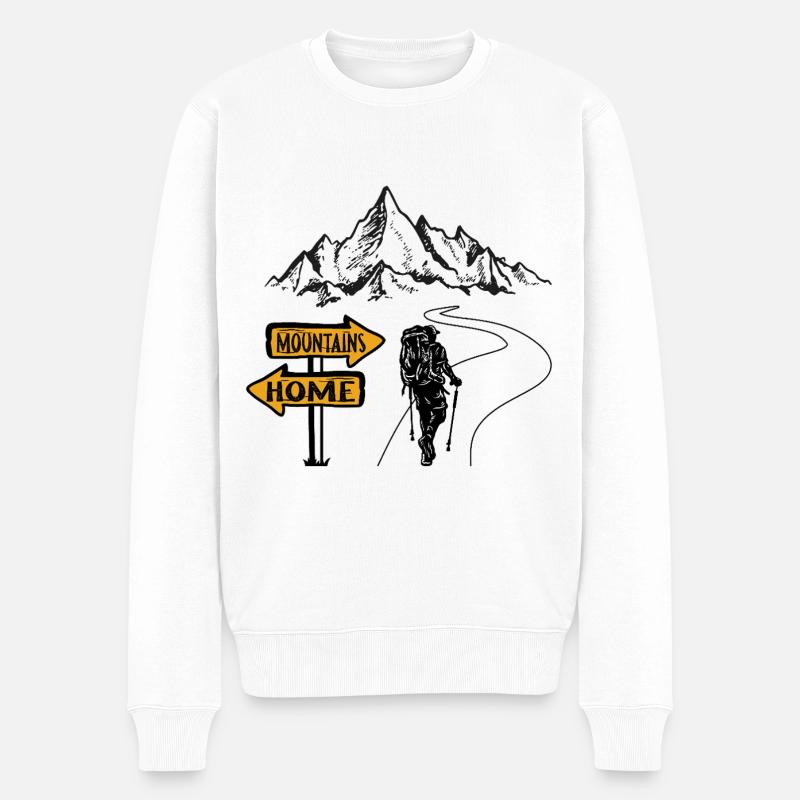 Berg Berge Bergsteigen Wandern Klettern Natur - Männer Premium Bio Pullover - Weiß