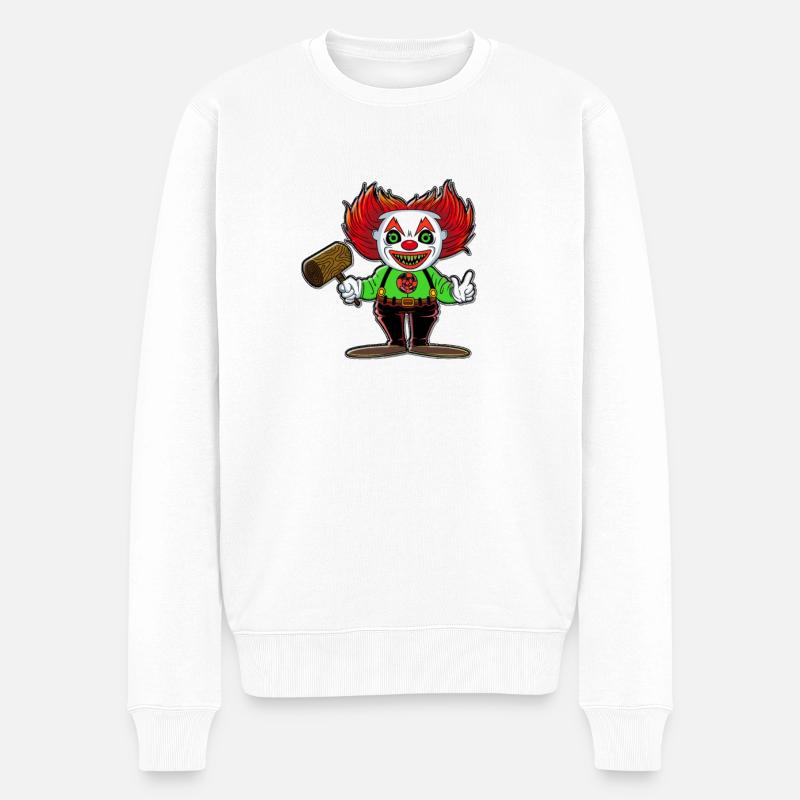 Evil Clown Scary - Männer Premium Bio Pullover - Weiß
