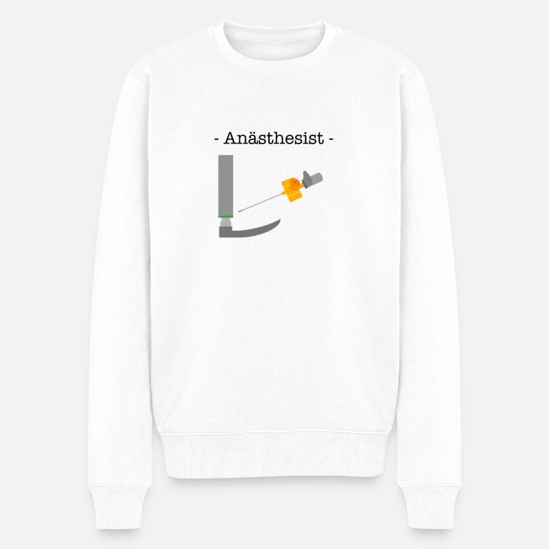 Anästhesist Laryngoskop Zugang - Männer Premium Bio Pullover - Weiß