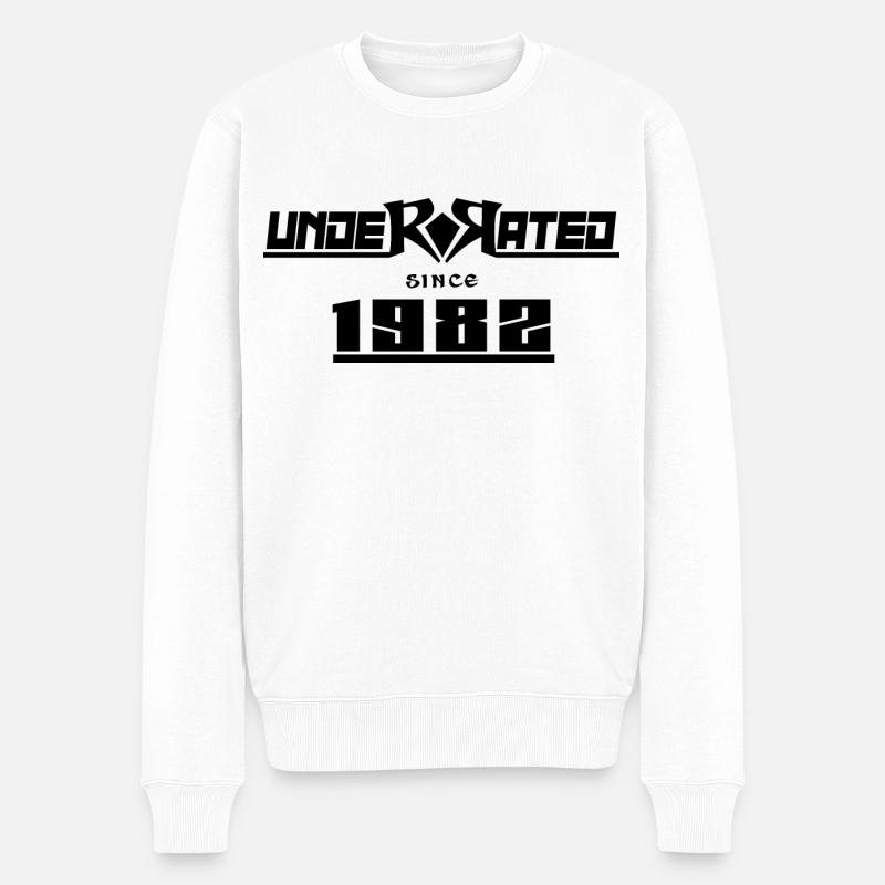 1982 anniversaire 40 ans sous-estimé - Pull Premium bio Homme - blanc