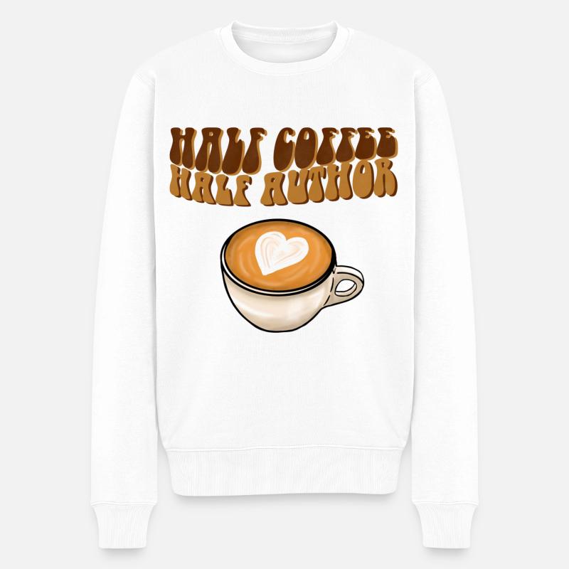 Moitié café moitié auteur - Pull Premium bio Homme - blanc