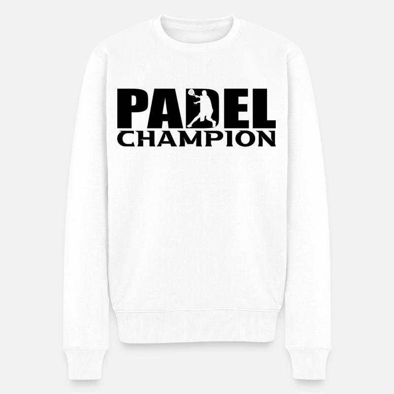 Padel - Männer Premium Bio Pullover - Weiß