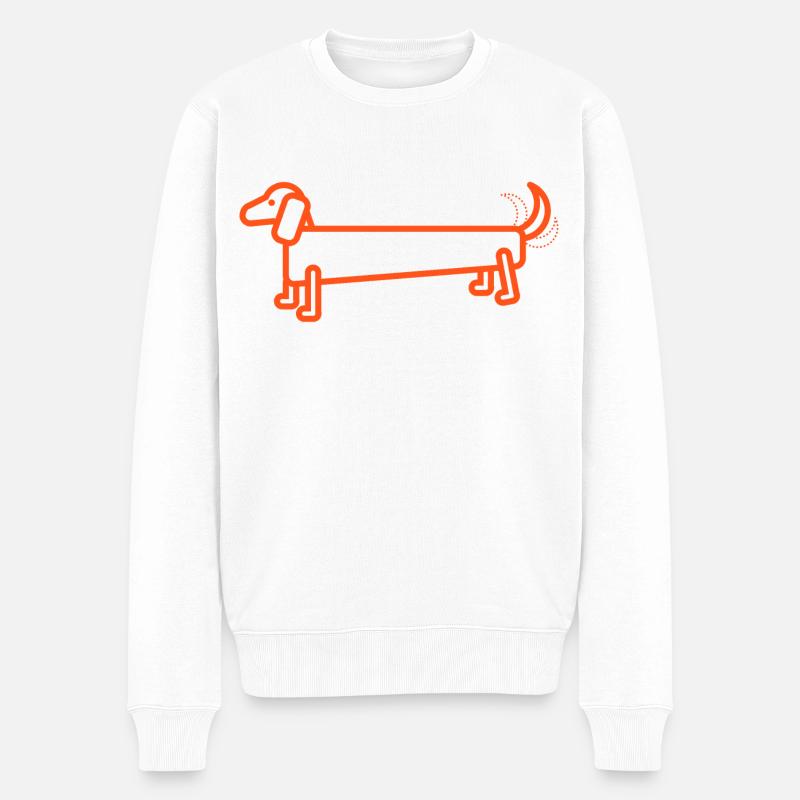 Dackel - Männer Premium Bio Pullover - Weiß