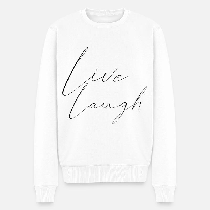 live laugh - Pull Premium bio Homme - blanc