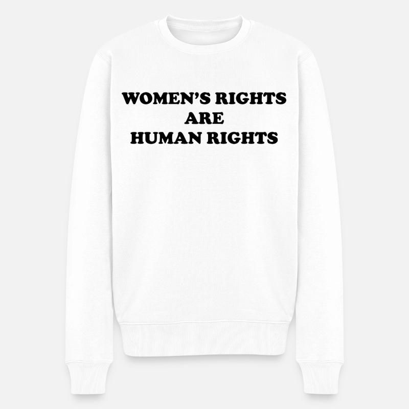 Frauenrechte sind Menschenrechte Grafik - Männer Premium Bio Pullover - Weiß