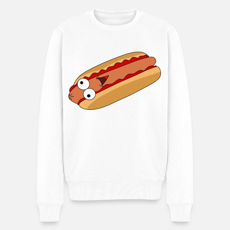 Hot-dog avec visage - Pull Premium bio Homme - blanc