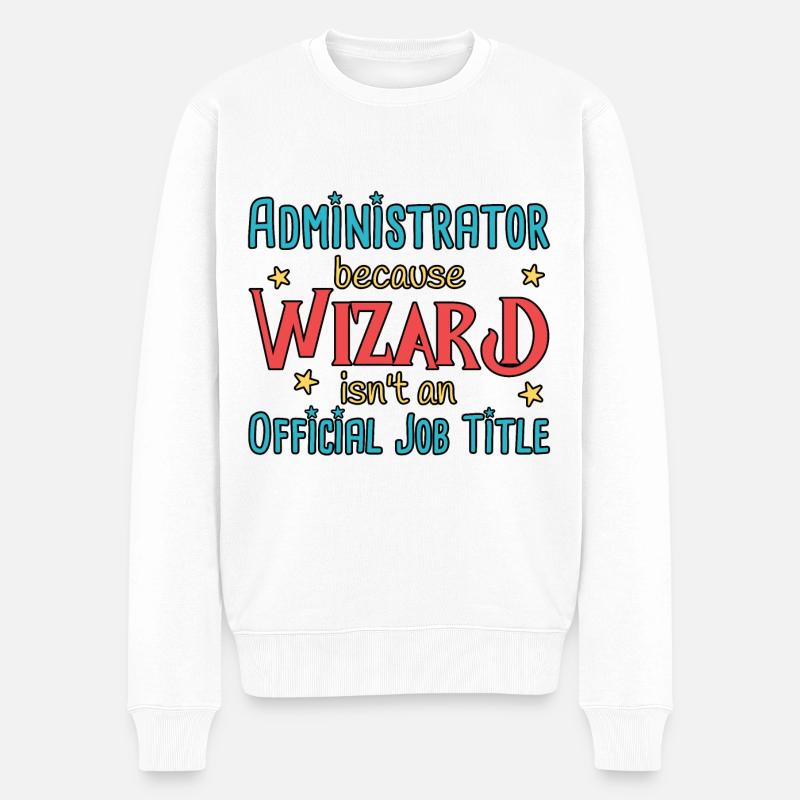 Admin Wizard Administrator - Männer Premium Bio Pullover - Weiß