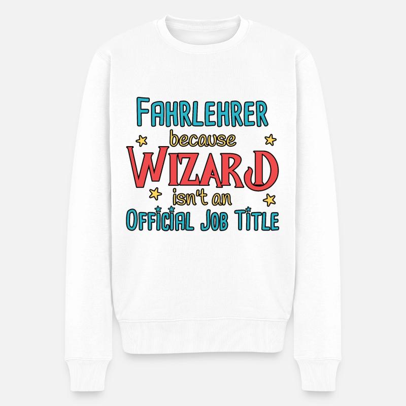 Fahrlehrer Wizard Fahrschule - Männer Premium Bio Pullover - Weiß