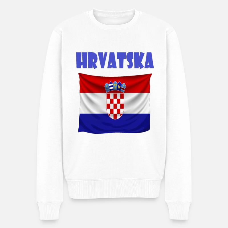 Kroatien Design - Männer Premium Bio Pullover - Weiß