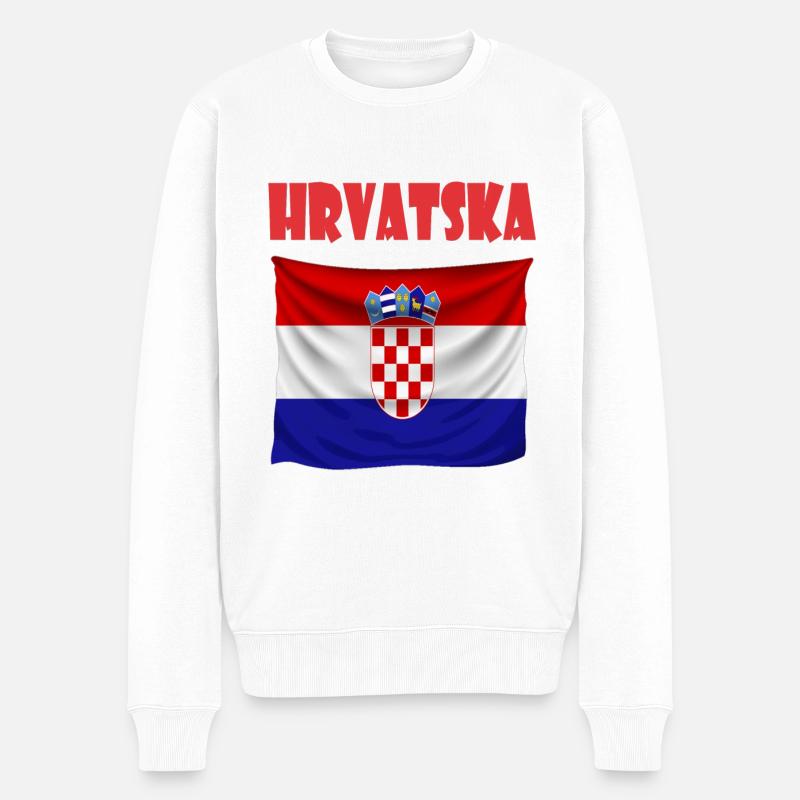 Croatie Design - Pull Premium bio Homme - blanc