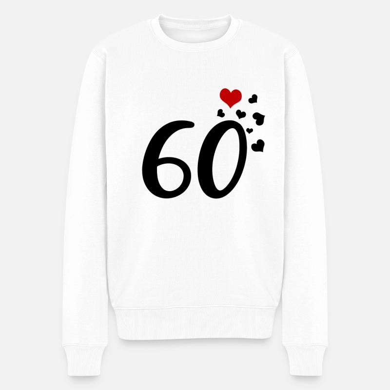 60e anniversaire coeurs 60 - Pull Premium bio Homme - blanc