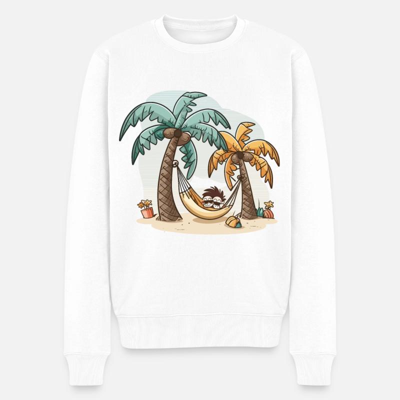 Der Entspannungs-Guru - Männer Premium Bio Pullover - Weiß