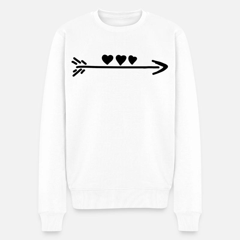 Herzen Herz - Männer Premium Bio Pullover - Weiß