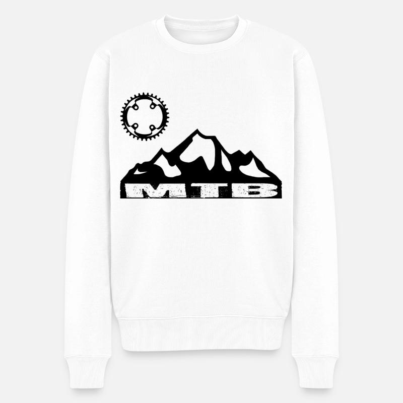 MTB-Bike - Männer Premium Bio Pullover - Weiß