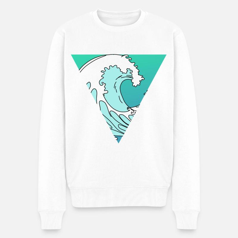 welle im dreieck - Männer Premium Bio Pullover - Weiß