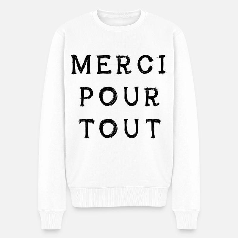 merci pour tout - Pull Premium bio Homme - blanc