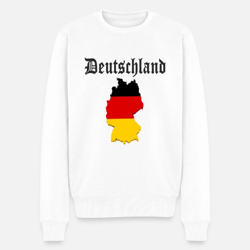 Deutschland Design - Männer Premium Bio Pullover - Weiß