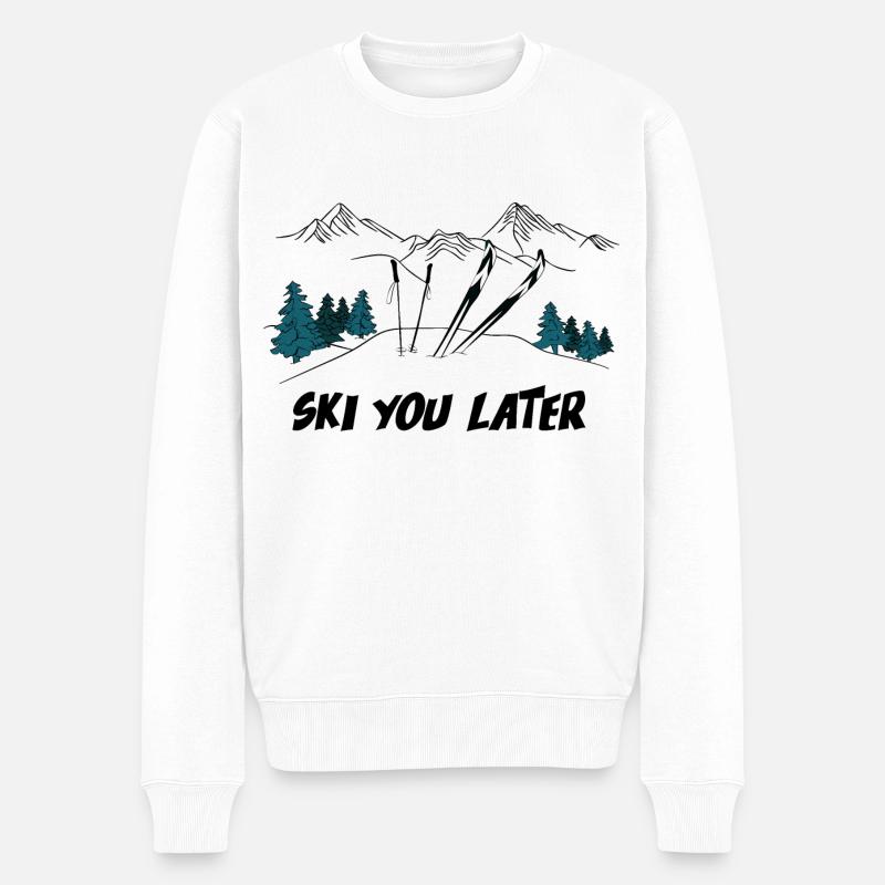 Ski You Later - Wintersport - Männer Premium Bio Pullover - Weiß