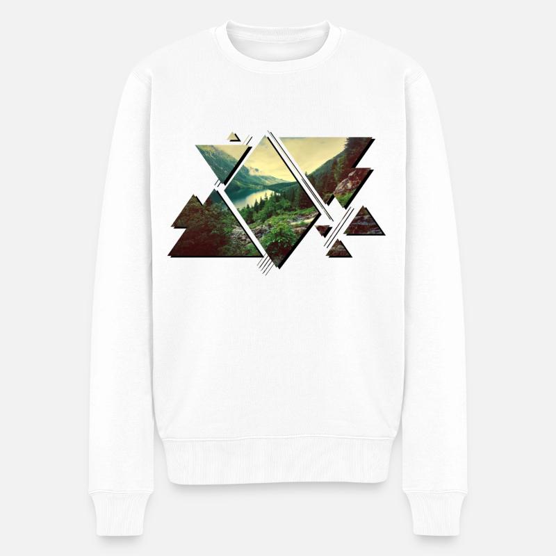 Natur Abenteuer Wald Wildnis - Männer Premium Bio Pullover - Weiß