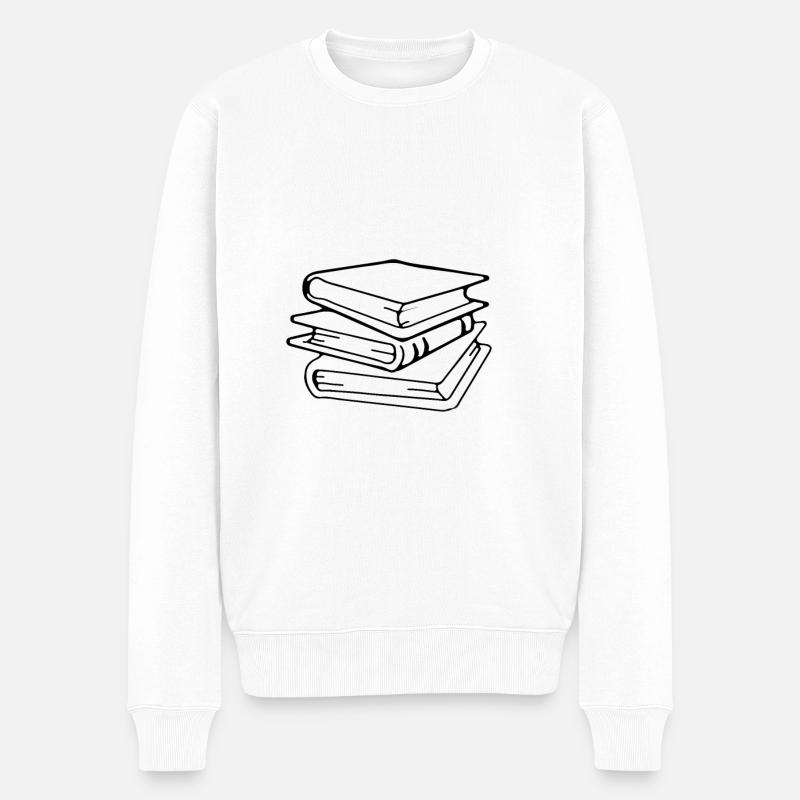 Books - Männer Premium Bio Pullover - Weiß