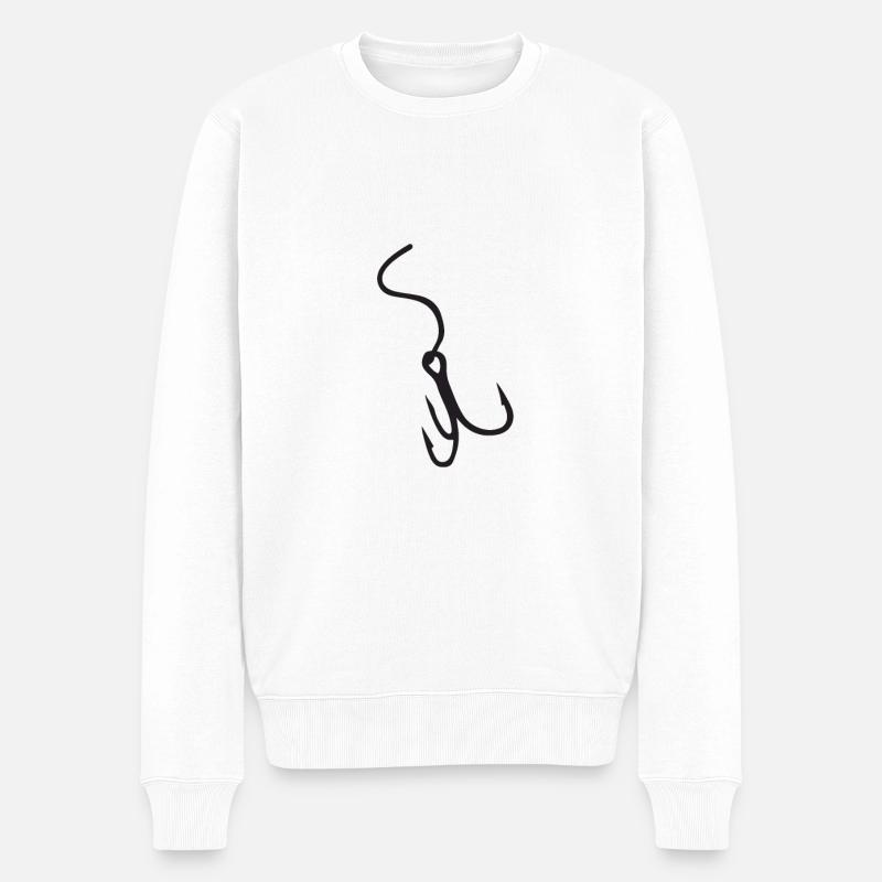 Angelhaken - Männer Premium Bio Pullover - Weiß