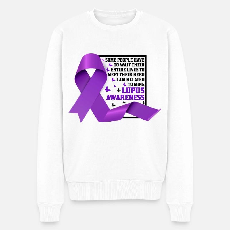 Lupus Bewusstseins Monat - Männer Premium Bio Pullover - Weiß