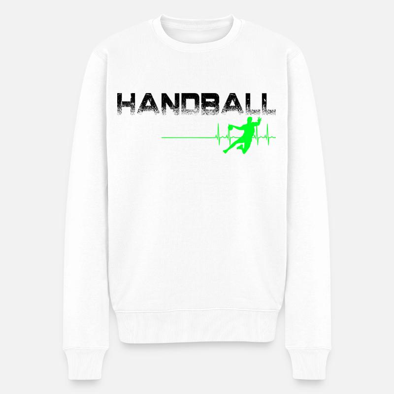Handball - Männer Premium Bio Pullover - Weiß