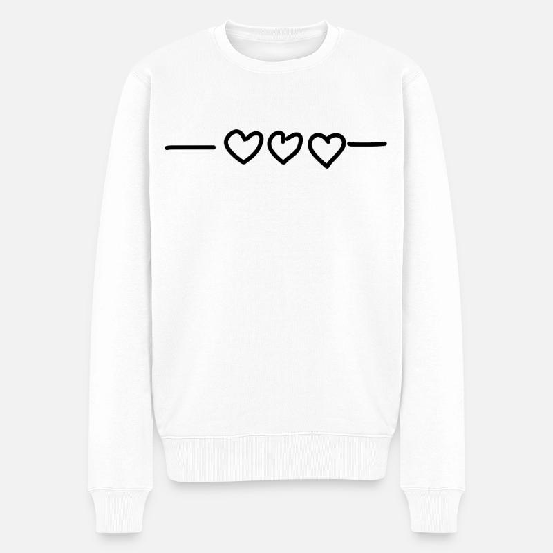 Herzen Herz - Männer Premium Bio Pullover - Weiß