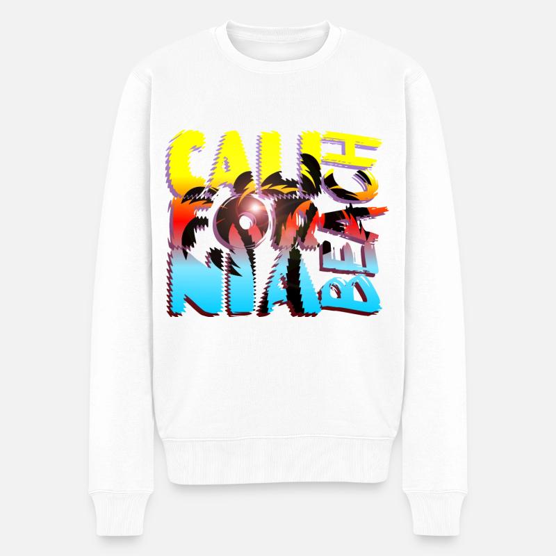 California Beach - Männer Premium Bio Pullover - Weiß