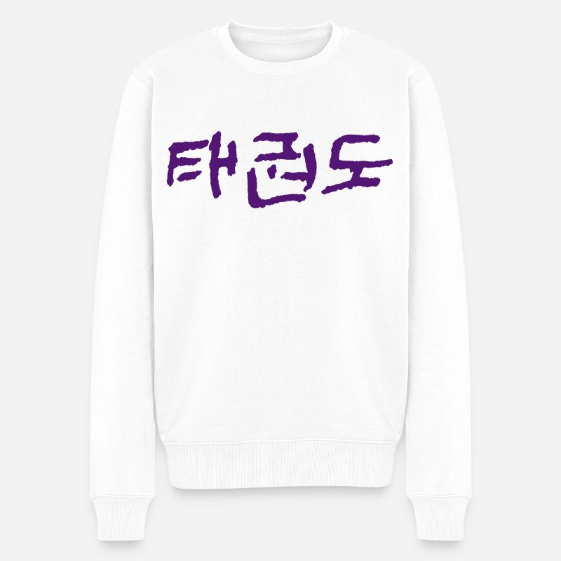 Taekwondo - Männer Premium Bio Pullover - Weiß