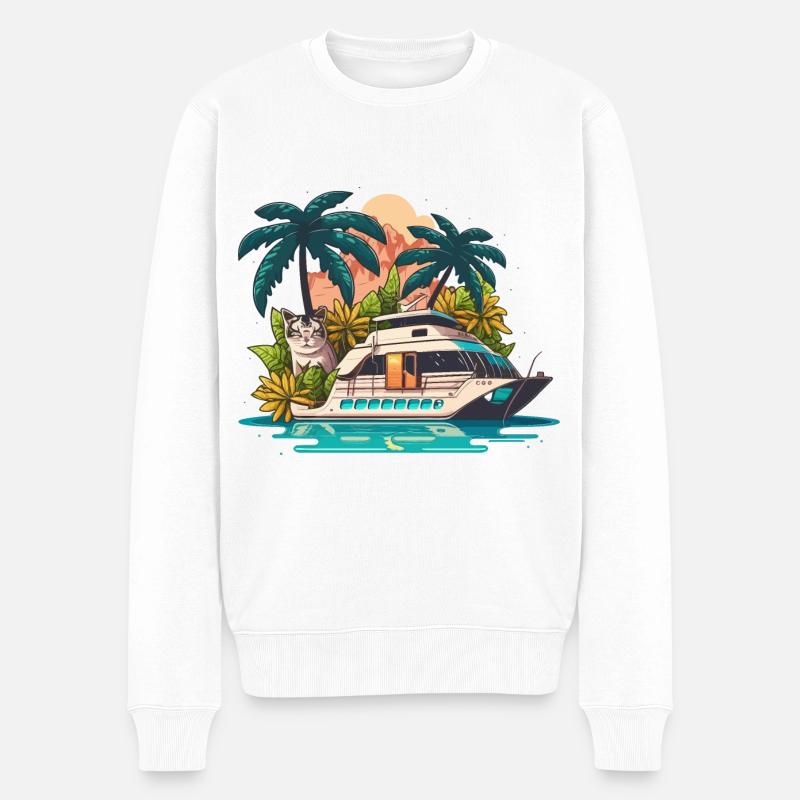 Les sauts d’île - Pull Premium bio Homme - blanc