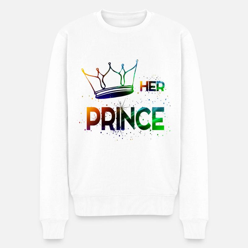 Her Prince - Männer Premium Bio Pullover - Weiß