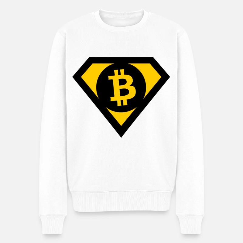 Die Bitcoin Helden - Männer Premium Bio Pullover - Weiß