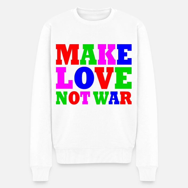 Make love not war - Pull Premium bio Homme - blanc