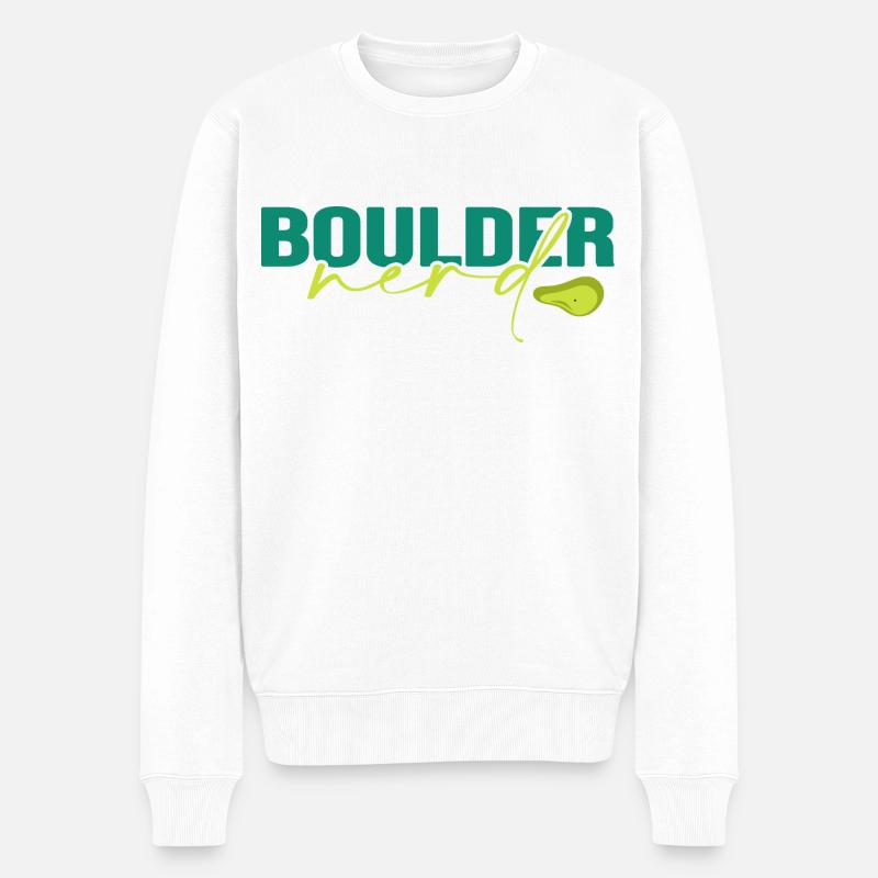 Bouldern Boulderfelsen Boulderaner Boulderhalle - Männer Premium Bio Pullover - Weiß
