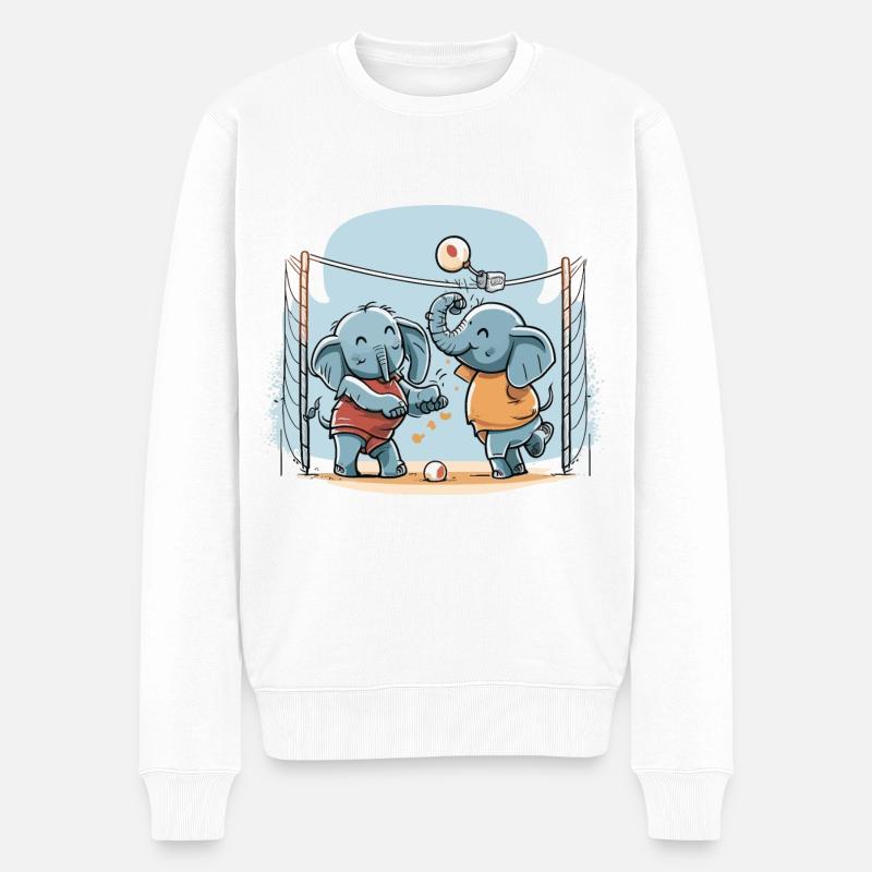 Elephant Spike - Pull Premium bio Homme - blanc