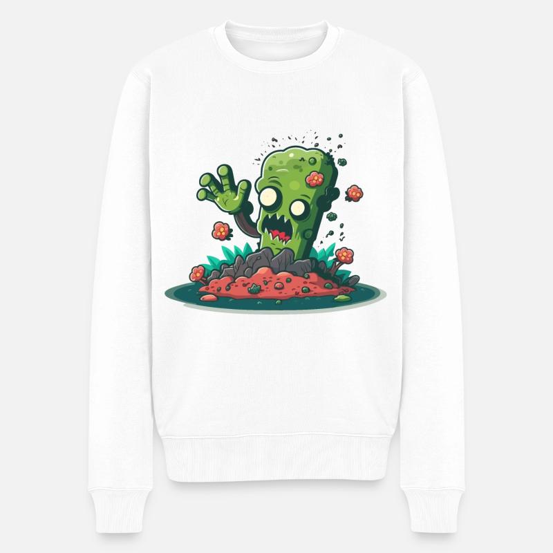 Zombie erhebt sich - Männer Premium Bio Pullover - Weiß