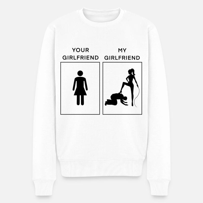 Your Girlfriend - My Girlfriend - Männer Premium Bio Pullover - Weiß