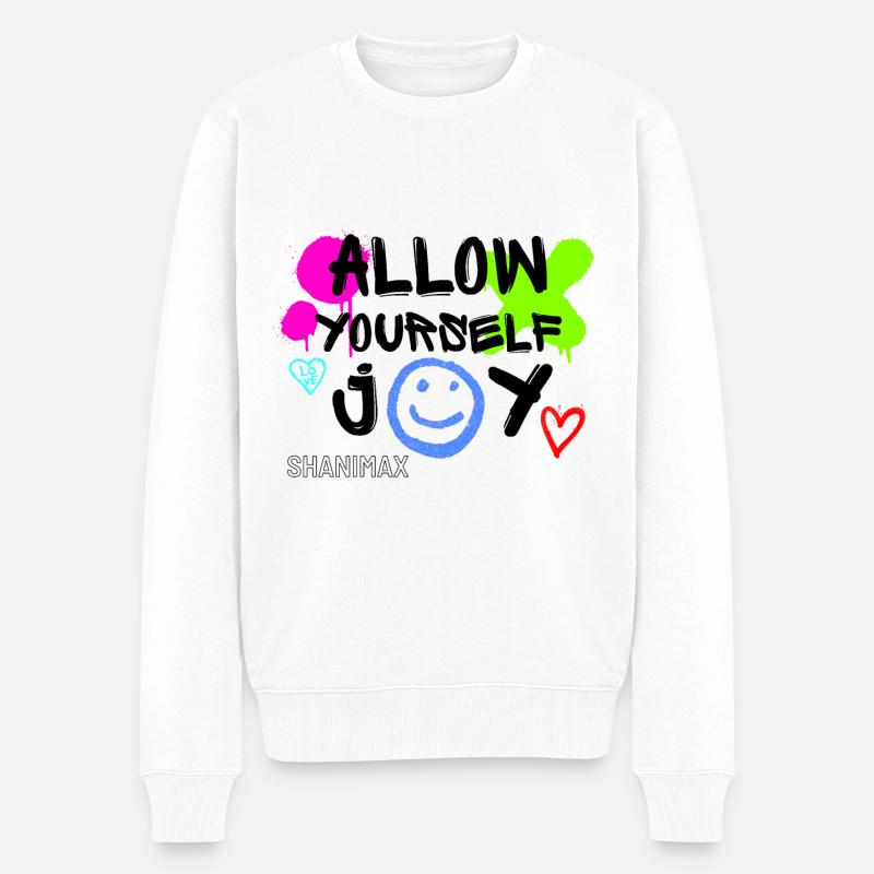 SHANIMAX Joie et bonheur - Pull Premium bio Homme - blanc