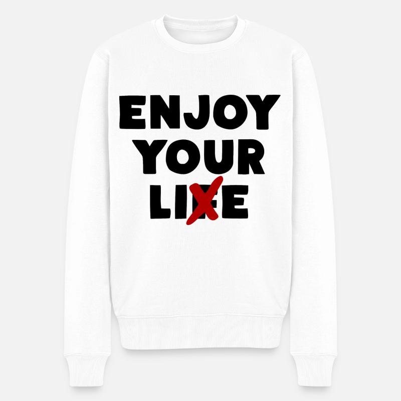 Enjoy Your Lie - Männer Premium Bio Pullover - Weiß