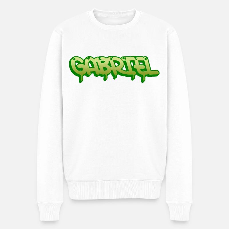 Graffiti prénom Gabriel - Pull Premium bio Homme - blanc