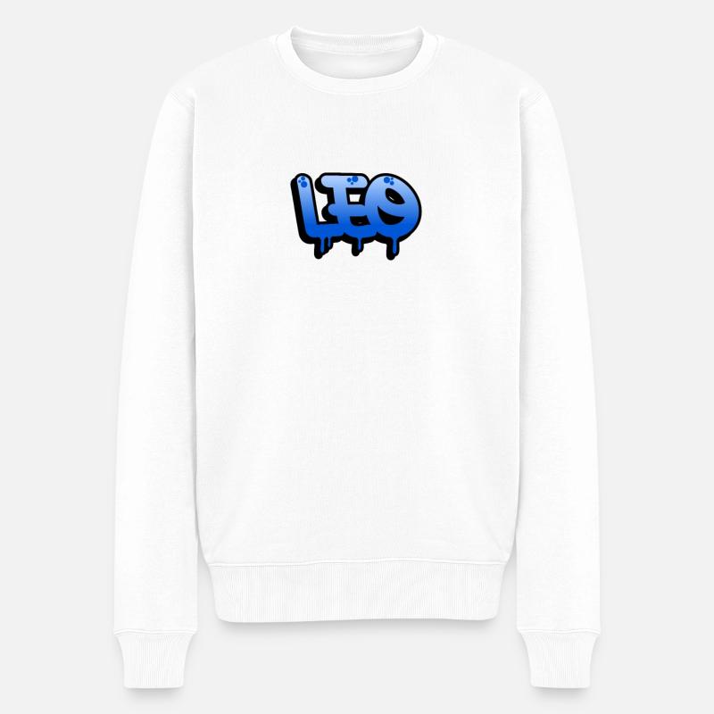 Graffiti prénom Léo - Pull Premium bio Homme - blanc